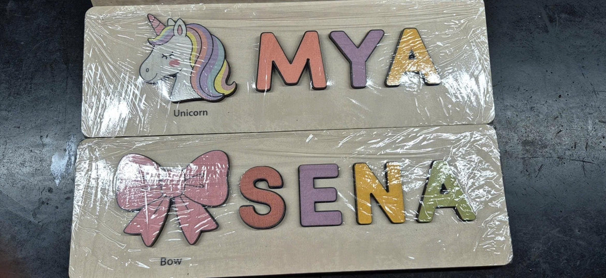 Personalized Princess Name Puzzle, Fairy Tale Wooden Puzzle Girls, Montessori Name Board, Unicorn Learning Toy, Toddler Educational Puzzle